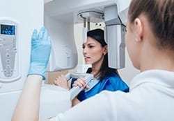 FEmale patient receiving CT scan