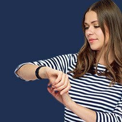 Woman checking her watch