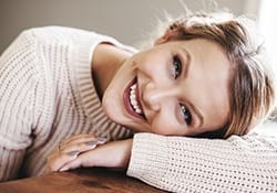 Woman with bright white smile