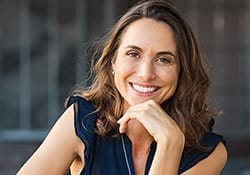 Woman with flawless smile
