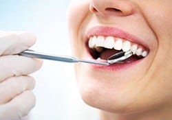 Closeup of patient with healthy teeth and gums