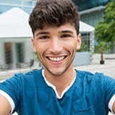 Young man with straight smile